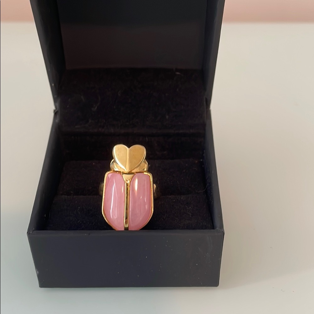 Gold and Pink Heart Ring